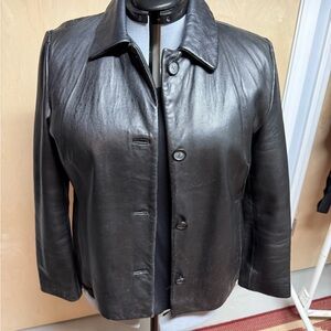 Wilsons Leather Black Button-Up Jacket